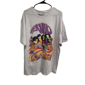 The Who NWT Light Gray Psychedelic Graphic Short Sleeve Tee Shirt SZ Large